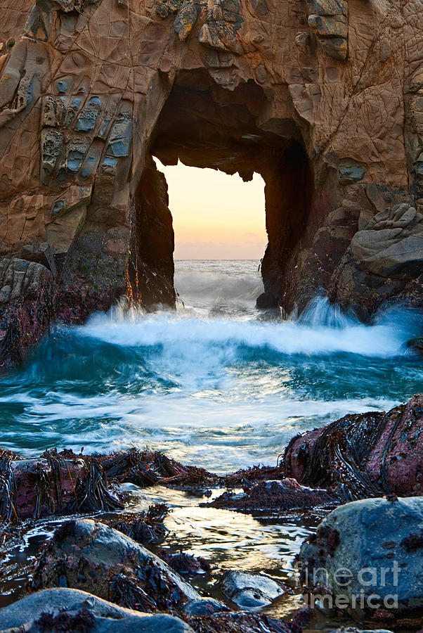 Sunset Photograph - Sunset on Arch Rock in Pfeiffer Beach Big Sur. by Jamie Pham