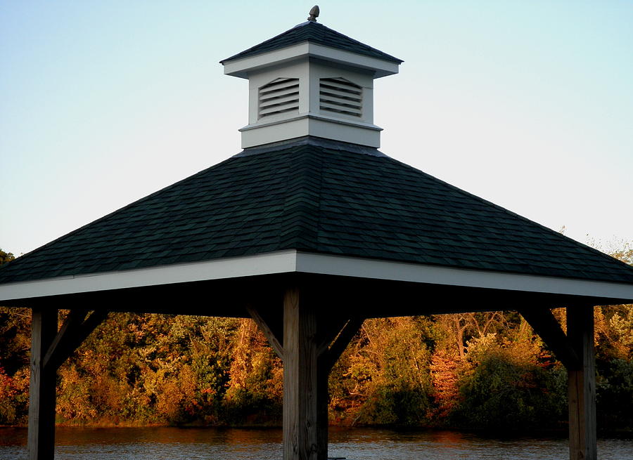 Gazebo Photograph - Sunset on Autumn Leaves by Kate Gallagher