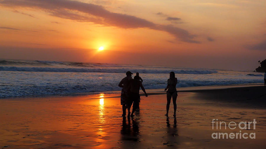 Sunset on Black Sand Beach Bali  Photograph by Mukta Gupta