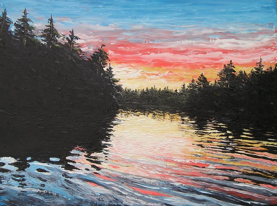 Sunset on Buckhorn Lake Painting by Scott White