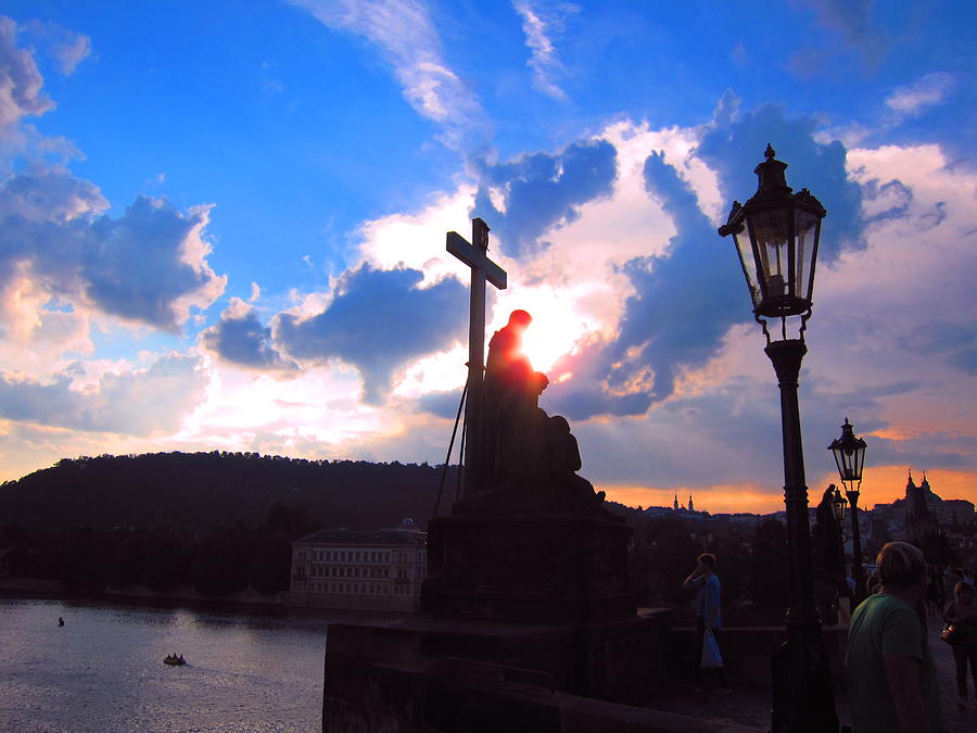 Sunset on Charles Bridge Photograph by Andreas Thust