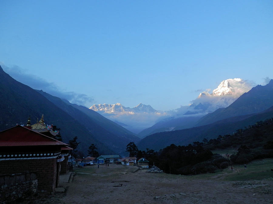 Sunset on Everest at Tengboche Photograph by Pema Hou