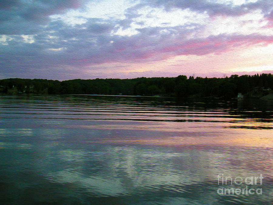 Sunset on Gull Lake Photograph by Nina Silver