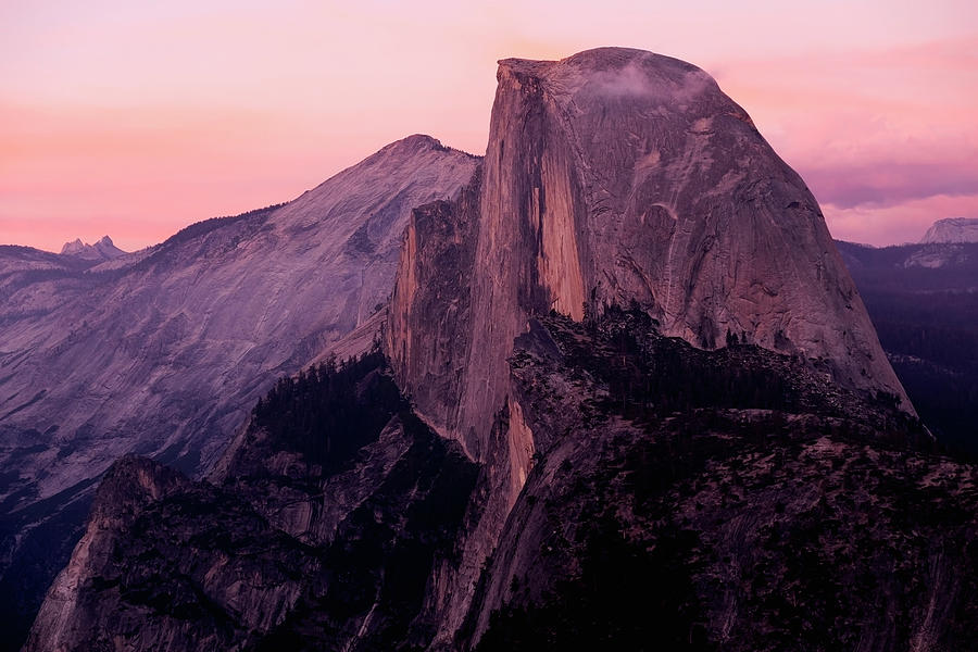 Sunset On Half Dome As Seen Photograph by Gina Bringman