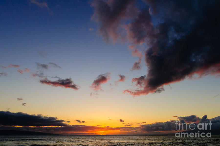 Sunset on Kaanapali Maui Hawaii USA Photograph by Don Landwehrle