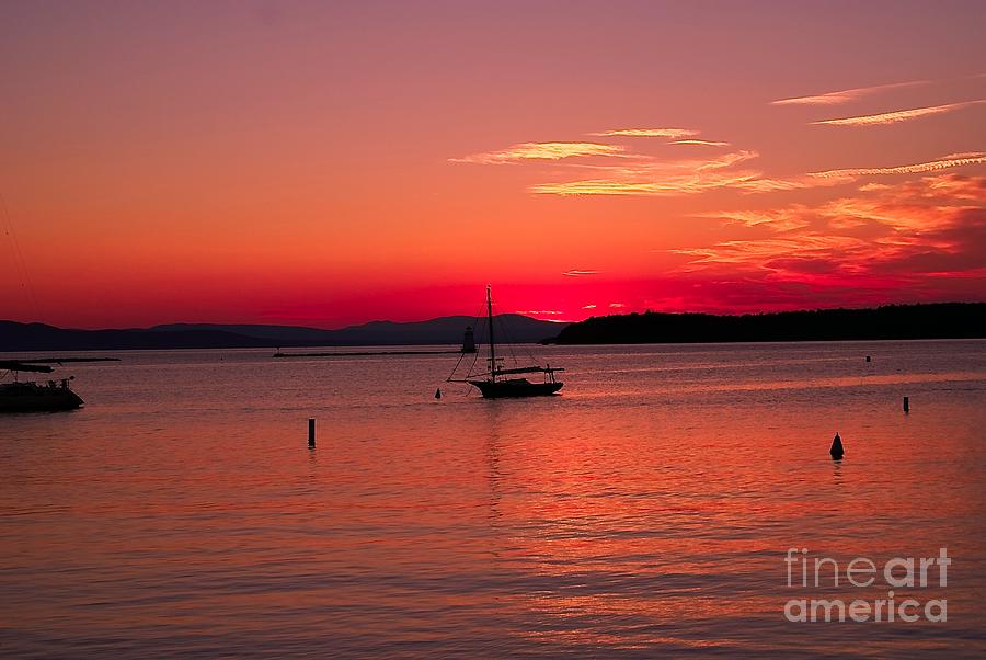 Sunset on Lake Champlain. Photograph by New England Photography