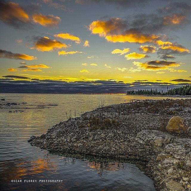 Landscape Photograph - Sunset On Lake Huron #toronto by Oscar Flores
