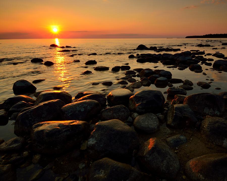 Sunset On Lake Michigan Photograph by Walt Sterneman