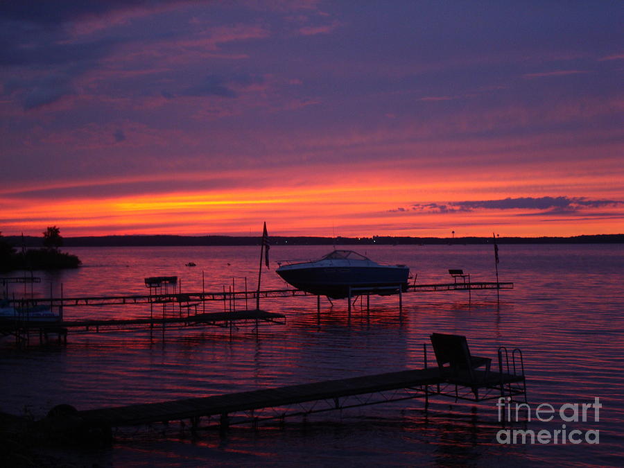 Sunset on Lake Mille Lacs Photograph by Susan Woodward
