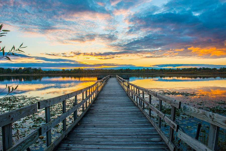 Sunset on Lake Sixteen Photograph by Paul Johnson 