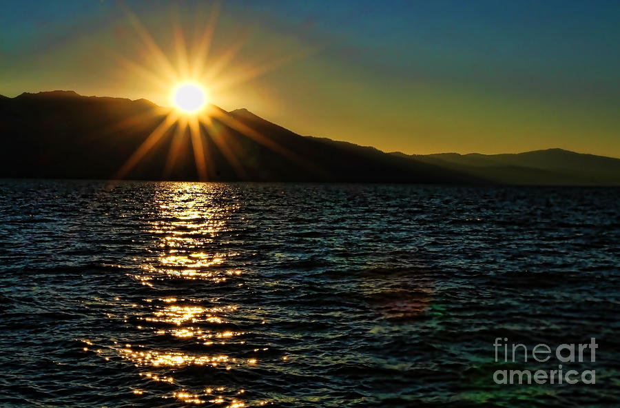 Sunset on Lake Tahoe By Diana Sainz Photograph by Diana Raquel Sainz