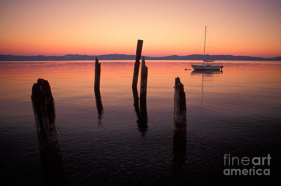 Sunset Photograph - Sunset On Lake Tahoe by Ron Sanford