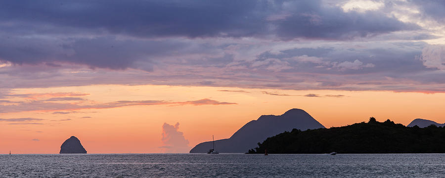 Sunset on le Diamant in Martinique Photograph by David Giral
