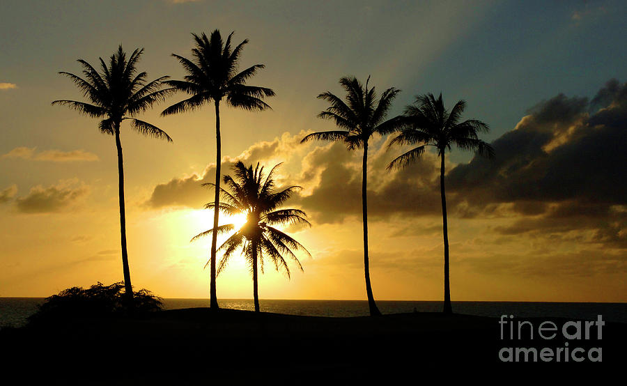 Sunset On Molokai Hawaii Pastel by Bob Christopher