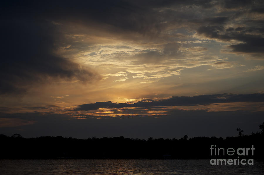 Sunset Photograph - Sunset on Oastler Lake Ontario by Elaine Mikkelstrup