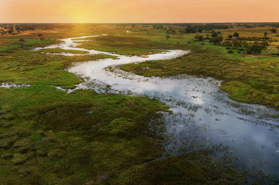Sunset On Okavango Delta, Chobe Photograph by Lost Horizon Images