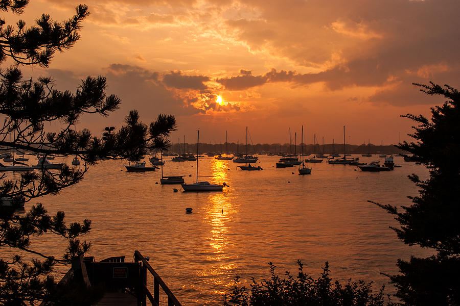 Summer Photograph - Sunset on Salem harbor by Jeff Folger