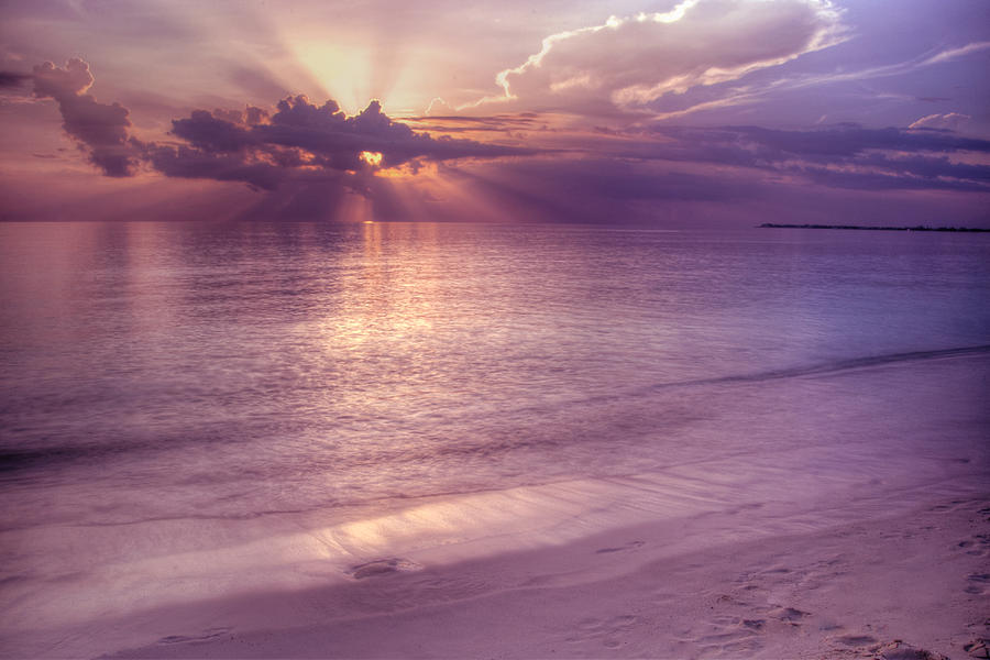 Sunset Photograph - Sunset on Seven Mile Beach by Paul Huchton