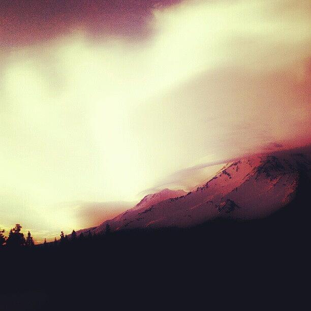 Mountain Photograph - Sunset On Shasta by Kristen Lyles