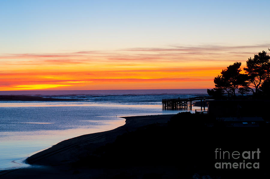 Sunset On Siletz Bay On The Oregon Coast Photograph by William H. Mullins