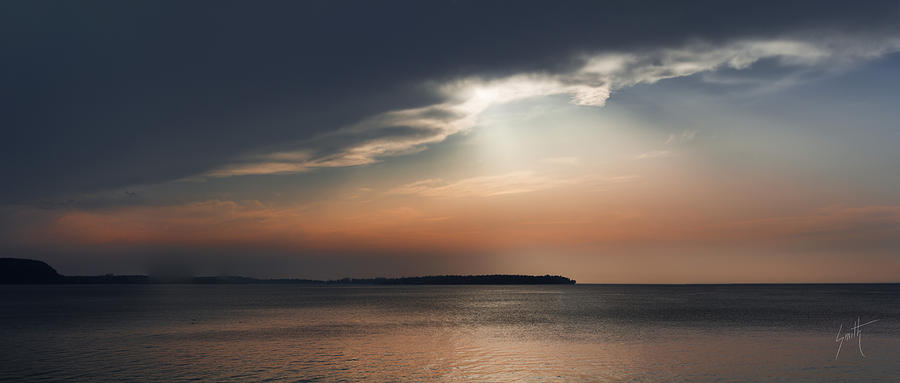 Sunset Photograph - Sunset on Sturgeon Bay - Signed by Barbara Smith