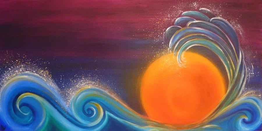 Sunset on Surf Painting by Reina Cottier