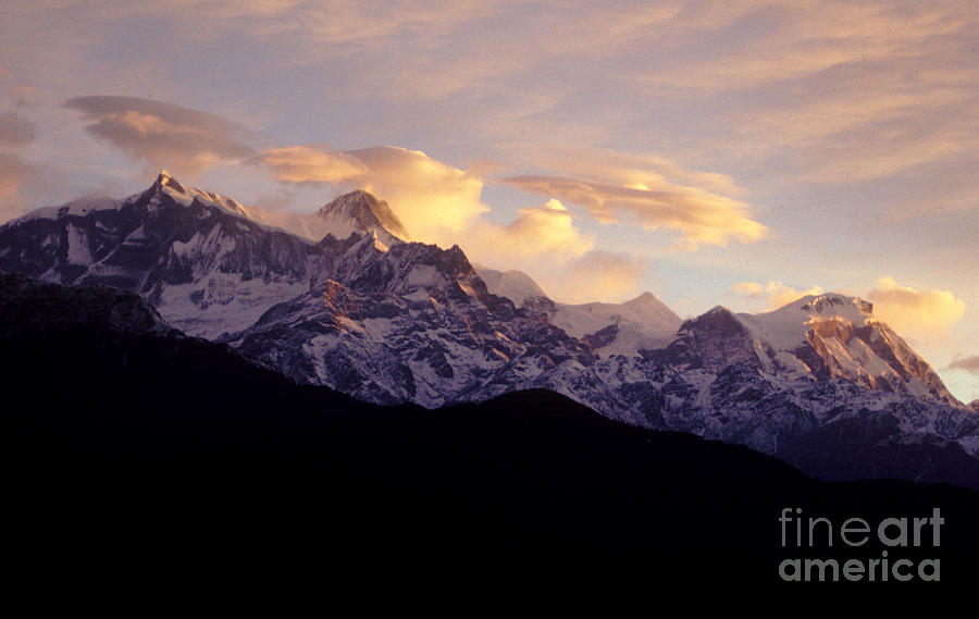 Sunset on the Annapurnas - Nepal Photograph by Craig Lovell