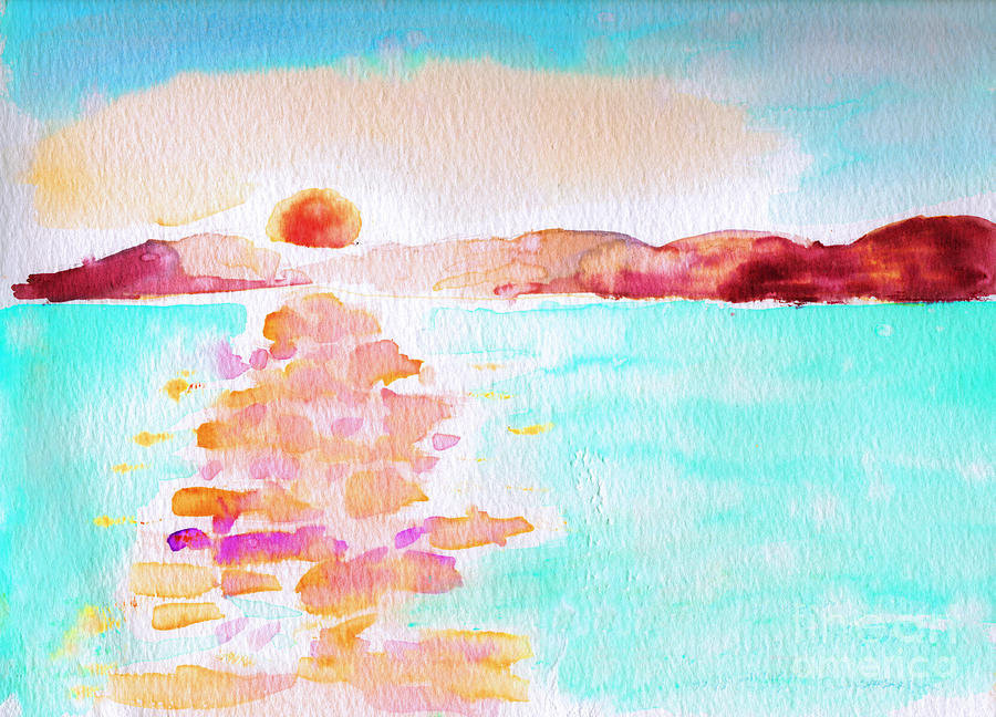 Sunset On The Bay Painting