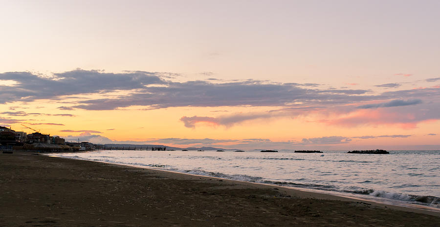 Sunset on the beach Photograph by AM FineArtPrints