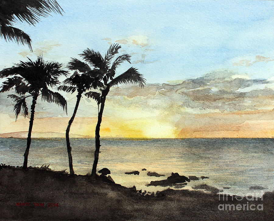 Sunset On The Coast Painting by Monte Toon