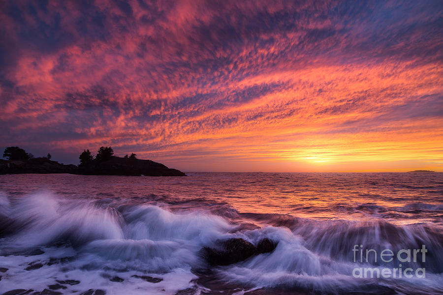 Sunset on the Coast of Maine Photograph by Benjamin Williamson