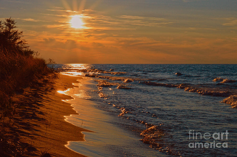 Lake Michigan Photograph - Sunset on the Dunes by Michael Griffiths
