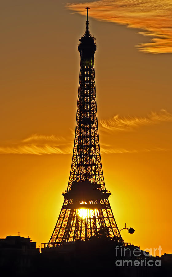 Sunset on the Eiffel tower Photograph by PatriZio M Busnel