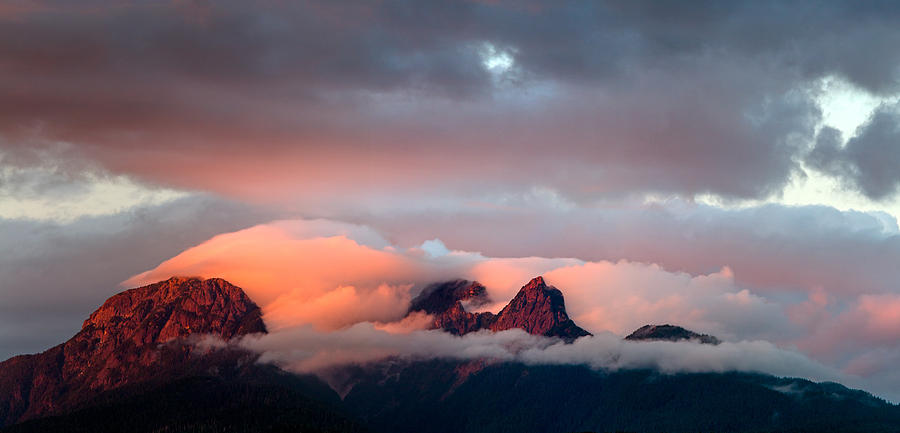 Sunset on the Golden Ears Photograph by Michael Russell