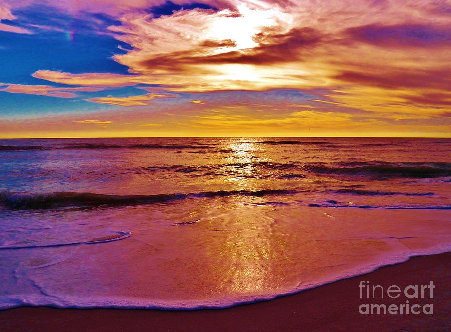 Sunset on the Gulf Photograph by Judy Via-Wolff
