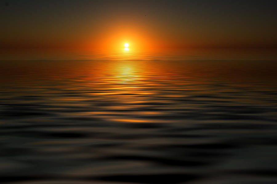 Sunset Photograph - sunset on the Gulf by Kevin Cable