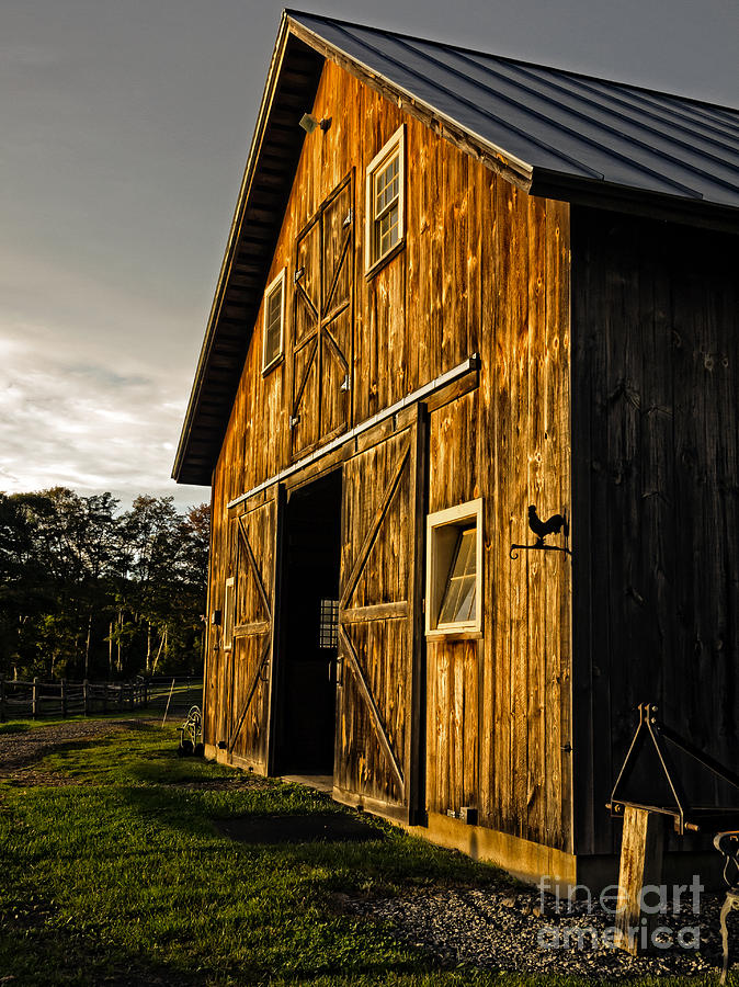 Sunset on the Horse Barn Photograph by Edward Fielding