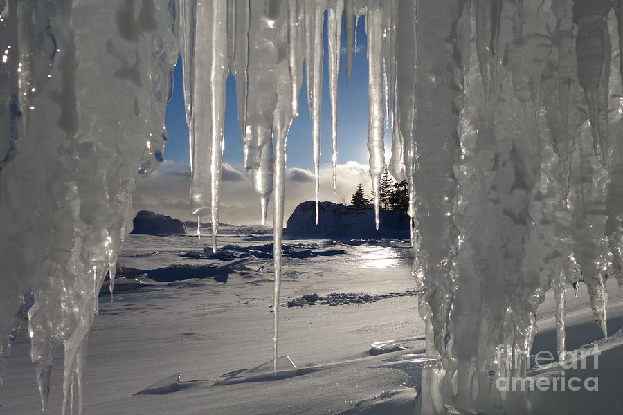 Sunset on the icicles Photograph by Sandra Updyke