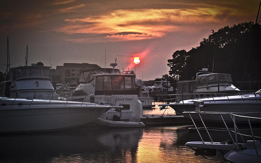 Boat Photograph - Sunset on the Island by Deborah Klubertanz