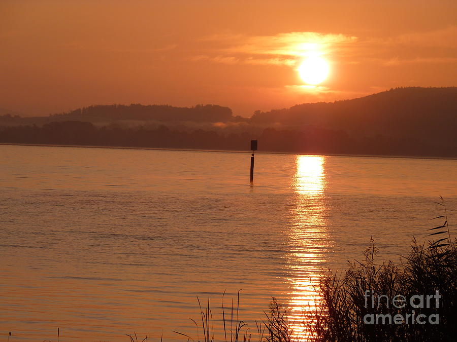 Sunset Photograph - Sunset on the lake by Eva-Maria Di Bella