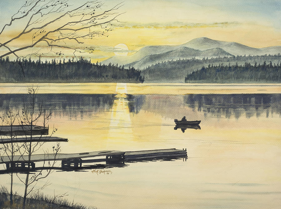Sunset on the Lake Painting by Link Jackson