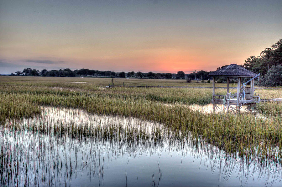 Sunset on the Marsh Photograph by Walt  Baker