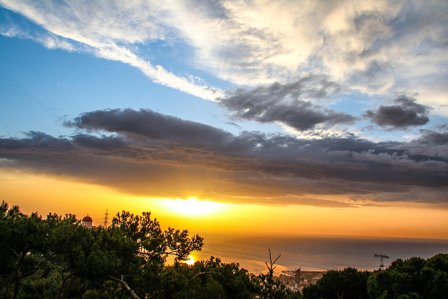Sunset on the Mediterranean Photograph by Glenn Feron