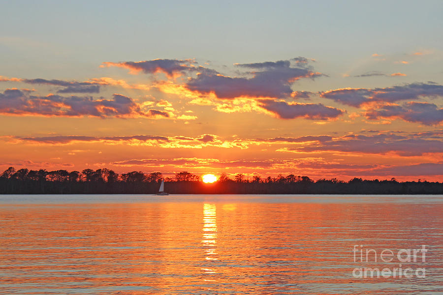 Sunset Photograph - Sunset on the Pamlico by Mj Carbo