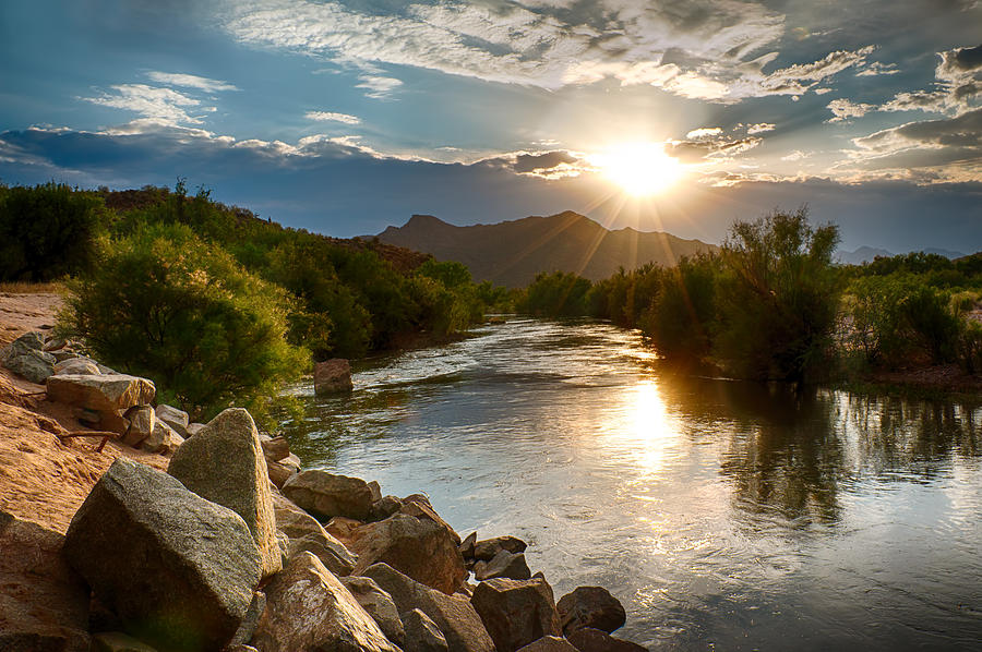 Nature Photograph - Sunset on the Salt River by Fred Larson