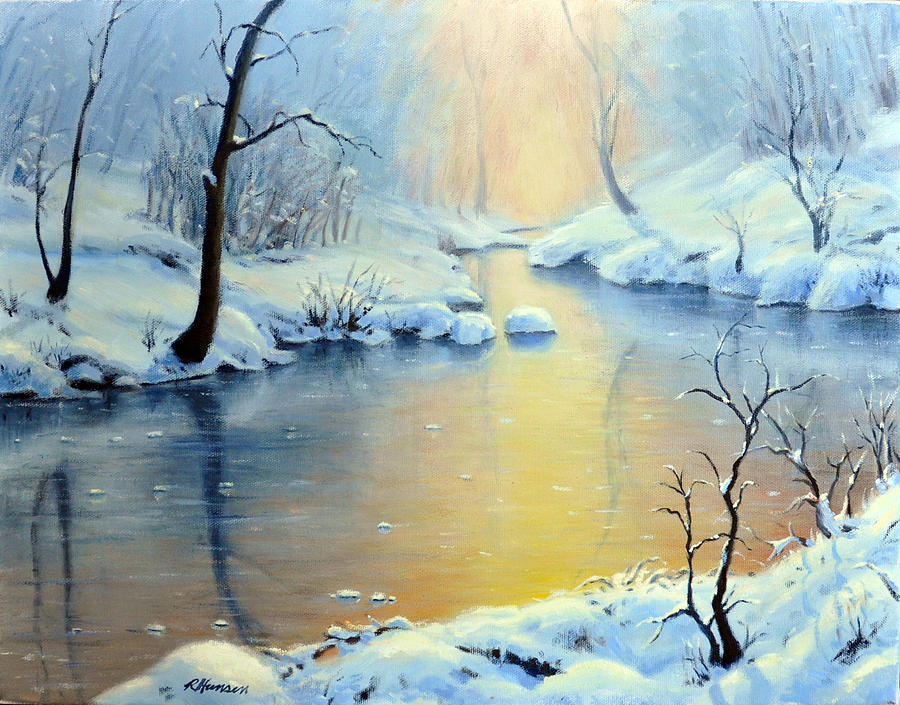 Sunset On The Sunrise River Painting by Rick Hansen