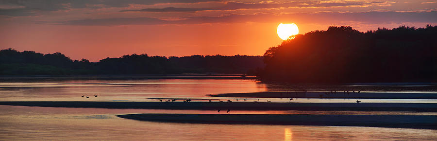 Sunset on the Wisconsin River Photograph by Leda Robertson