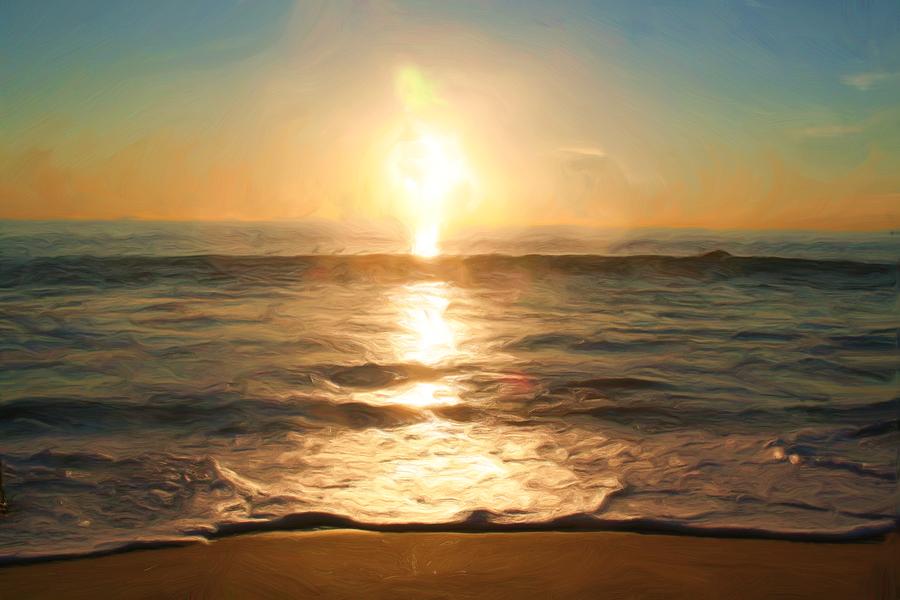 Sunset on Tide Digital Art by Katherine Erickson