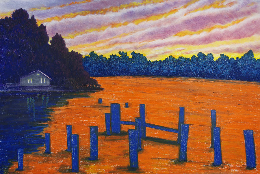 Orange Sunset on Island with Ocean View by Michele Fritz Orange Sunset on Island with Ocean View by Michele Fritz