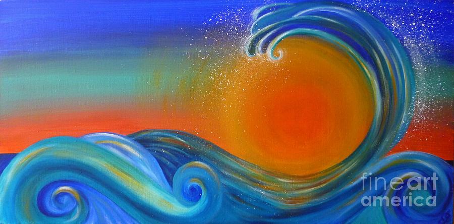 Sunset on Waves Painting by Reina Cottier - Pixels